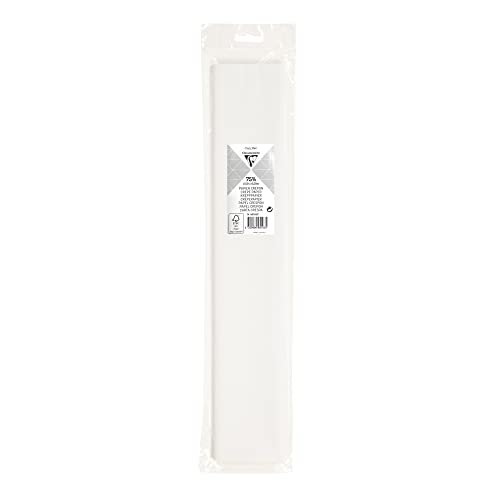 Clairefontaine 95101C - Rolle Krepppapier Premium 75% Elastizität, 2,50x0,50m, 40g, ideal für Bastelprojekte und Kita, in Blisterverpackung, 1 Rolle, weiß Clairefontaine 95101C - Rolle Krepppapier Premium 75% Elastizität, 2,50x0,50m, 40g, ideal für Bastelprojekte und Kita, in Blisterverpackung, 1 Rolle, weiß von Clairefontaine