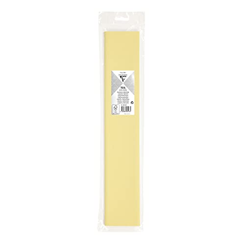Clairefontaine 95102C - Rolle Krepppapier Premium 75% Elastizität, 2,50x0,50m, 40g, ideal für Bastelprojekte und Kita, in Blisterverpackung, 1 Rolle, Elfenbein Clairefontaine 95102C - Rolle Krepppapier Premium 75% Elastizität, 2,50x0,50m, 40g, ideal für Bastelprojekte und Kita, in Blisterverpackung, 1 Rolle, Elfenbein von Clairefontaine