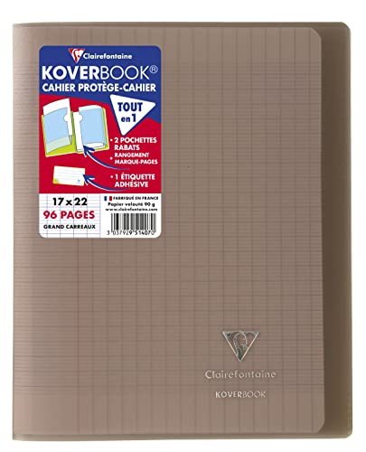 Clairefontaine 951407C - Packung mit 10 Heften Koverbook 17x22 cm, 48 Blatt Französische Lineatur, 90g, Einband PP, Grau, 1 Pack Clairefontaine 951407C - Packung mit 10 Heften Koverbook 17x22 cm, 48 Blatt Französische Lineatur, 90g, Einband PP, Grau, 1 Pack von Clairefontaine