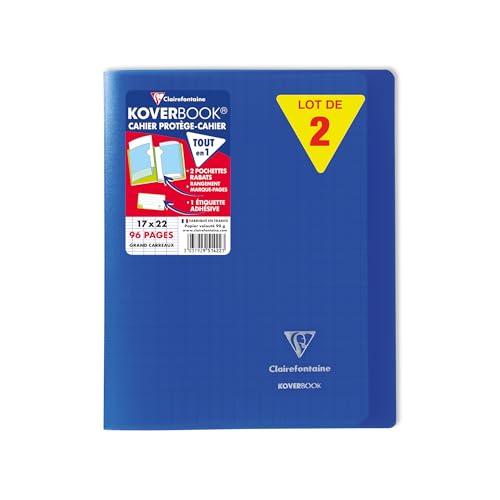 Clairefontaine 951422C - Packung mit 10 Heften Koverbook 17x22 cm, 48 Blatt Französische Lineatur, 90g, Einband PP, Marineblau, 1 Pack Clairefontaine 951422C - Packung mit 10 Heften Koverbook 17x22 cm, 48 Blatt Französische Lineatur, 90g, Einband PP, Marineblau, 1 Pack von Clairefontaine