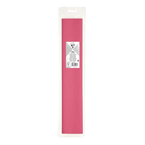 Clairefontaine 95160C - Blisterpackung mit 1 Blatt Krepppapier gefaltet, Qualität 75%, 2,50x0,50m, ideal für Deko und Bastelaktivitäten, Mittelrosa, 1 Stück Clairefontaine 95160C - Blisterpackung mit 1 Blatt Krepppapier gefaltet, Qualität 75%, 2,50x0,50m, ideal für Deko und Bastelaktivitäten, Mittelrosa, 1 Stück von Clairefontaine