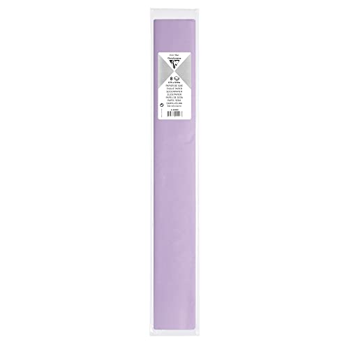 Clairefontaine 95409C - Packung mit 8 Bogen Seidenpapier, 18g, 50x75cm, ideal für Deko und Bastelaktivitäten, Flieder, 1 Stück von Clairefontaine