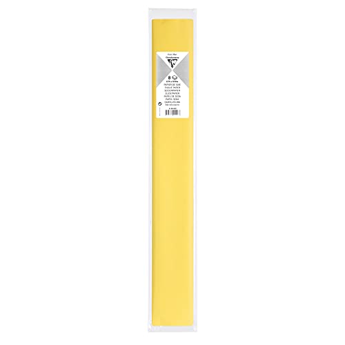 Clairefontaine 95415C - Packung mit 8 Blatt Seidenpapier, 18g,50x75cm, ideal zum Basteln, Zitronengelb von Clairefontaine