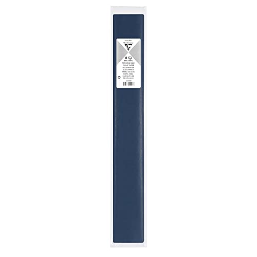 Clairefontaine 95463C - Packung mit 8 Bogen Seidenpapier, 18g, 50x75cm, ideal für Deko und Bastelaktivitäten, Marineblau, 1 Stück von Clairefontaine