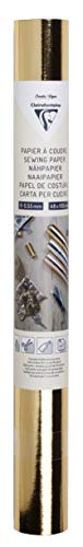 Clairefontaine - Ref 95536C – Nähpapier (Einzelrolle) – 48 cm Breite x 1 m Länge – kann gewaschen, gebügelt, genäht, geklebt, bestickt, geprägt, gelocht werden – Gold von Clairefontaine