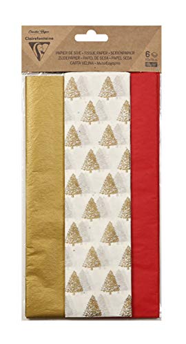 Clairefontaine - Ref 95540C – bedrucktes Seidenpapier (6 Blatt) – 50 x 75 cm groß, säurefrei, pH-neutral, 3 Designs – verschiedene Weihnachtsmotive Clairefontaine - Ref 95540C – bedrucktes Seidenpapier (6 Blatt) – 50 x 75 cm groß, säurefrei, pH-neutral, 3 Designs – verschiedene Weihnachtsmotive von Clairefontaine