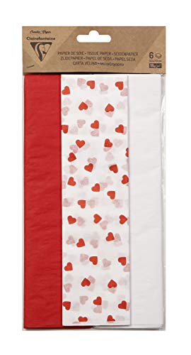 Clairefontaine - Ref 95542C – Bedrucktes Seidenpapier (6 Blatt) – 50 x 75 cm groß, säurefrei, pH-neutral, 3 Designs – verschiedene Liebesmotive Clairefontaine - Ref 95542C – Bedrucktes Seidenpapier (6 Blatt) – 50 x 75 cm groß, säurefrei, pH-neutral, 3 Designs – verschiedene Liebesmotive von Clairefontaine
