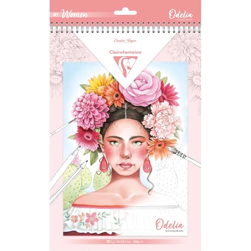 Clairefontaine 95741C Malblock für Erwachsene, Kreativität, Entspannung, Zen-Dekors für Frauen – Multifunktionsstifte, Filzstifte, Aquarell, Malerei, 20 Blatt, Format A4, 250 g, Motiv: Frauen Clairefontaine 95741C Malblock für Erwachsene, Kreativität, Entspannung, Zen-Dekors für Frauen – Multifunktionsstifte, Filzstifte, Aquarell, Malerei, 20 Blatt, Format A4, 250 g, Motiv: Frauen von Clairefontaine