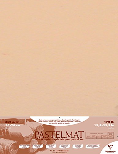 Clairefontaine 96021C Packung (mit 5 Zeichenbögen Pastelmat, 50 x 70 cm, 360 g, ideal für Trockentechniken und Pastell) maisgelb von Clairefontaine