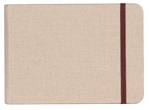 Clairefontaine 96101C Goldline Reisealbum (Umschlag aus Naturleinen, DIN A6, 10,5 x 14,8 cm, 32 Blatt, 180 g, für Multitechnik geeignet, ideal für Ihre Reise, praktisch und robust) beige von Clairefontaine