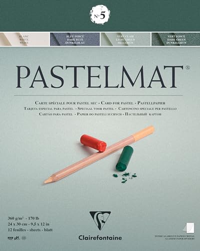 Clairefontaine 96114C Zeichenblock Pastelmat (12 Blatt, 24 x 30 cm, 360 g, mit 4 transparenten Trennblättern Clairefontaine 96114C Zeichenblock Pastelmat (12 Blatt, 24 x 30 cm, 360 g, mit 4 transparenten Trennblättern von Clairefontaine