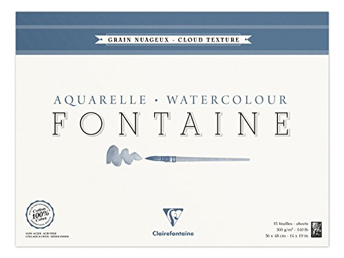 Clairefontaine 96423C Malblock, 4-seitig verleimt Aquarellpapier Torchon Wolke, Fontaine/Hadern, 36 x 48 cm, 15 Blatt, 300 g Packung, weiß Clairefontaine 96423C Malblock, 4-seitig verleimt Aquarellpapier Torchon Wolke, Fontaine/Hadern, 36 x 48 cm, 15 Blatt, 300 g Packung, weiß von Clairefontaine
