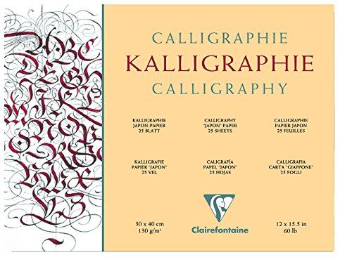Clairefontaine 96440C Kalligraphiepapier Block Kopfseitig Geleimt Satiniert, 30 x 40 cm, 25 Blatt, 130 g Packung, elfenbein Clairefontaine 96440C Kalligraphiepapier Block Kopfseitig Geleimt Satiniert, 30 x 40 cm, 25 Blatt, 130 g Packung, elfenbein von Clairefontaine