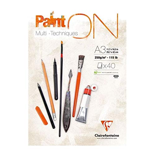 Clairefontaine 96536 PaintOn geklebter Block, 250 g/m², 40 Blatt Clairefontaine 96536 PaintOn geklebter Block, 250 g/m², 40 Blatt von Clairefontaine