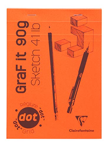 Clairefontaine 96651C Skizzenblock Graf it, DIN A5, 14,8x21 cm, 80 Blatt, 90g, DOT Lineatur, geheftet, ideal für Trockentechniken, 1 Stück, farbig sortiert Clairefontaine 96651C Skizzenblock Graf it, DIN A5, 14,8x21 cm, 80 Blatt, 90g, DOT Lineatur, geheftet, ideal für Trockentechniken, 1 Stück, farbig sortiert von Clairefontaine
