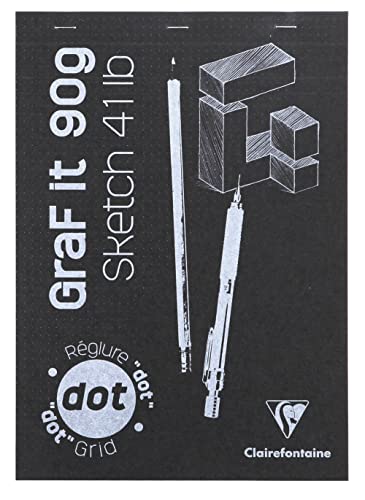 Clairefontaine 96653C - Packung mit 5 Skizzenblöcken GRAF IT, DIN A4 21x29,7cm, kopfseitig geheftet, Dot Lineatur 80 Blatt 90g, sortierte Farben, 1 Pack von Clairefontaine