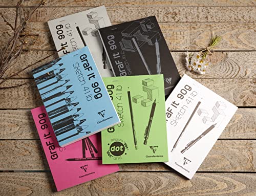 Clairefontaine 96670C - Packung mit 10 Skizzenblöcken GRAF IT, DIN A5 14,8x21 cm, kopfseitig geheftet, 80 Blatt 90g, Blanko, Weiß, 1 Pack Clairefontaine 96670C - Packung mit 10 Skizzenblöcken GRAF IT, DIN A5 14,8x21 cm, kopfseitig geheftet, 80 Blatt 90g, Blanko, Weiß, 1 Pack von Clairefontaine