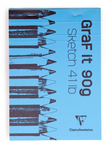 Clairefontaine 96672C Skizzenblock Graf it, DIN A5, 14,8x21 cm, 80 Blatt, 90g, blanko, geheftet, ideal für Trockentechniken, 1 Stück, Himmelblau Clairefontaine 96672C Skizzenblock Graf it, DIN A5, 14,8x21 cm, 80 Blatt, 90g, blanko, geheftet, ideal für Trockentechniken, 1 Stück, Himmelblau von Clairefontaine