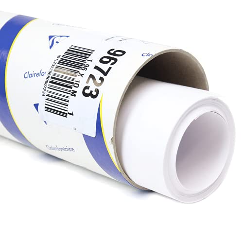 Clairefontaine 96723C Rolle Skizzenpapier Croquis (ideal für Skizzen und Zeichnungen, 200 g, 1,96 m x 10 m) weiß von Clairefontaine