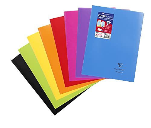 Clairefontaine 971511C Heft Koverbook (DIN A4, 21 x 29,7 cm, liniert mit Rand, 48 Blatt, blickdicht) 1 Stück farbig sortiert von Clairefontaine