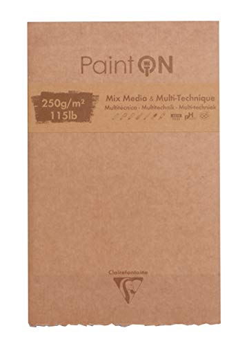 Clairefontaine 975174C Block Paint'On (50 Blatt, kopfseitig geleimt, 250g, 13,9 x 21,5cm) 1 Stück farbig sortiert von Clairefontaine