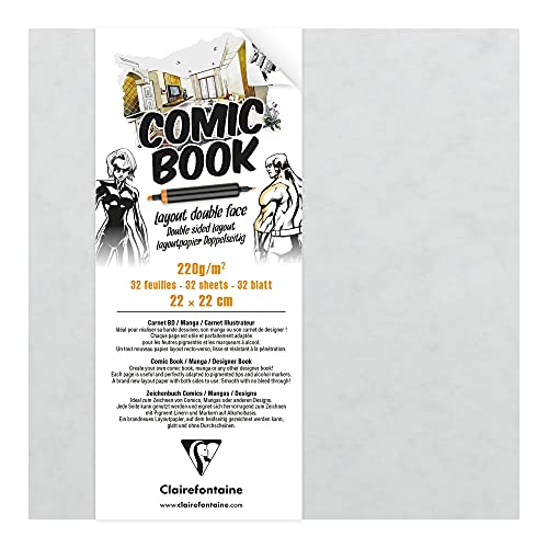 Clairefontaine 975198C Zeichenbuch mit doppelseitigem Layoutpapier, 220g, 22 x 22cm, ideal für Comics & Manga, 1 Stück Clairefontaine 975198C Zeichenbuch mit doppelseitigem Layoutpapier, 220g, 22 x 22cm, ideal für Comics & Manga, 1 Stück von Clairefontaine