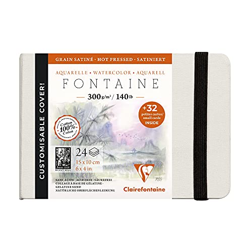 Clairefontaine 975440C - Skizzenbuch mit Fadenbindung Fontaine mit 24 Blatt weißes Zeichenpapier, glänzend, 10x15 cm 300g + 32 Visitenkarten mikroperforiert Clairefontaine 975440C - Skizzenbuch mit Fadenbindung Fontaine mit 24 Blatt weißes Zeichenpapier, glänzend, 10x15 cm 300g + 32 Visitenkarten mikroperforiert von Clairefontaine