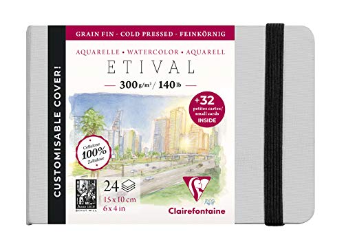 Clairefontaine 975444C - Skizzenbuch mit Fadenbindung Etival feine Körnung, 24 Blatt Zeichenpapier 10x15 cm 300g + 32 Visitenkarten mikroperforiert Clairefontaine 975444C - Skizzenbuch mit Fadenbindung Etival feine Körnung, 24 Blatt Zeichenpapier 10x15 cm 300g + 32 Visitenkarten mikroperforiert von Cernit