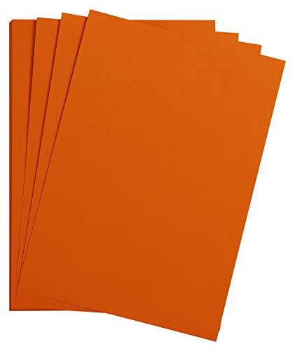 Clairefontaine 975555C Packung mit 25 Bastelkartons Maya, 185g, DIN A2, 42 x 59,4 cm, 1 Pack, orange von Clairefontaine
