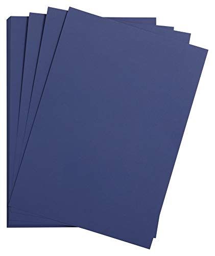Clairefontaine 975557C Packung mit 25 Bastelkartons Maya, 185g, DIN A2, 42 x 59,4 cm, 1 Pack, nachtblau von Clairefontaine