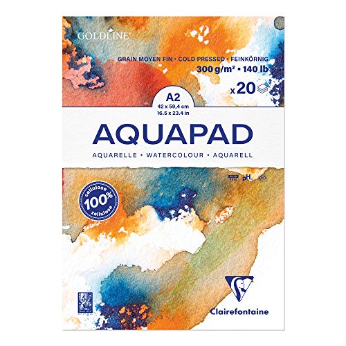 Clairefontaine 975723C - Malblock Aquarell Papier mittelfein gekörnt Goldline Aqua 20 Blatt 42x59,4 cm 300g Clairefontaine 975723C - Malblock Aquarell Papier mittelfein gekörnt Goldline Aqua 20 Blatt 42x59,4 cm 300g von Clairefontaine