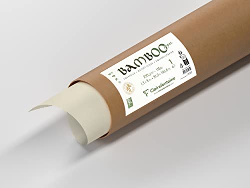 Clairefontaine 975935C - Rolle Bamboo Aquarelle, Bambuspapier 250g, 1,30x5m, 1 Rolle von Clairefontaine
