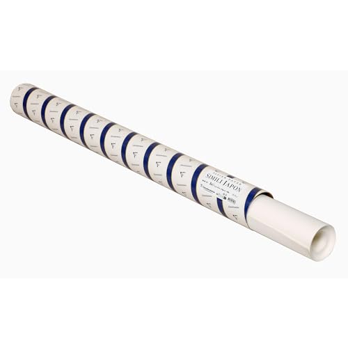 Clairefontaine 976143C - Rolle Zeichenpapier Simili Japon, 130g 100% reiner Zellulose, 1,30x10m, ideal für Reliefgravuren und Flachdrucktechniken, Weiß, 1 Rolle Clairefontaine 976143C - Rolle Zeichenpapier Simili Japon, 130g 100% reiner Zellulose, 1,30x10m, ideal für Reliefgravuren und Flachdrucktechniken, Weiß, 1 Rolle von Clairefontaine