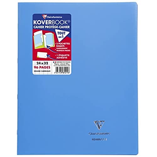 Clairefontaine 981413C - Packung mit 10 Heften Koverbook DIN A4+, 24x32cm, 48 Blatt Französische Lineatur, 90g, Einband PP, blickdicht, Grün, 1 Pack von Clairefontaine