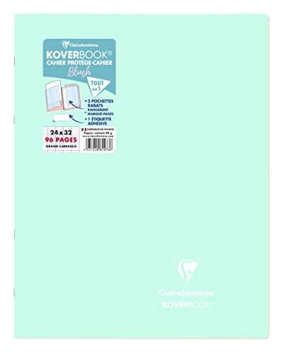Clairefontaine 981473C - Heft Koverbook BLUSH geheftet Umschlag aus PP zweifarbig blickdicht 24x32cm 48 Blatt, französische Lineatur Minzgrün/Rosa, 1 Stück Clairefontaine 981473C - Heft Koverbook BLUSH geheftet Umschlag aus PP zweifarbig blickdicht 24x32cm 48 Blatt, französische Lineatur Minzgrün/Rosa, 1 Stück von Clairefontaine