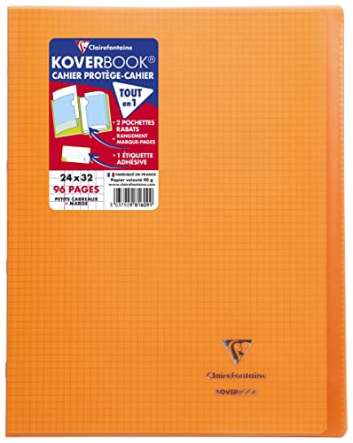 Clairefontaine 981609C - Packung mit 10 Heften Koverbook DIN A4+, 24x32cm, 48 Blatt kariert mit Rand, 90g, Einband PP, Orange, 1 Pack Clairefontaine 981609C - Packung mit 10 Heften Koverbook DIN A4+, 24x32cm, 48 Blatt kariert mit Rand, 90g, Einband PP, Orange, 1 Pack von Clairefontaine