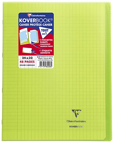 Clairefontaine 984403C - Packung mit 10 Heften Koverbook DIN A4+, 24x32cm, 24 Blatt Französische Lineatur, 90g, Einband PP, Grün, 1 Pack Clairefontaine 984403C - Packung mit 10 Heften Koverbook DIN A4+, 24x32cm, 24 Blatt Französische Lineatur, 90g, Einband PP, Grün, 1 Pack von Clairefontaine