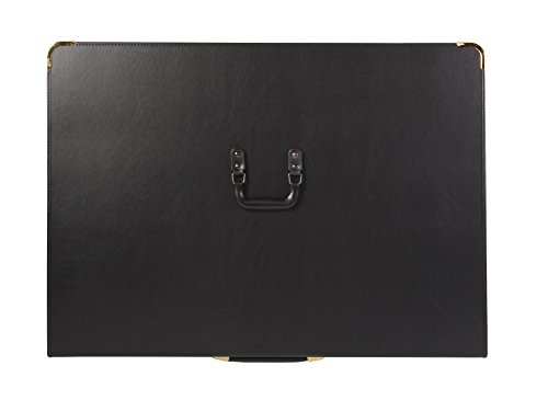 Clairefontaine BPCJ1A1BKZ Goldline Präsentationsmappe (Reißverschluß, 9 Ringen, Griff, robust, praktisch, Metallecken, für 15 Hüllen, DIN A1, 59,4 x 84 cm) schwarz von Clairefontaine