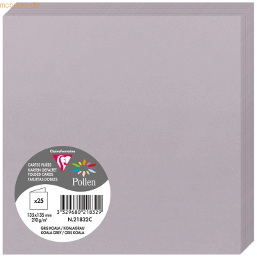 10 x Clairefontaine Doppelkarte Pollen 135x135mm 210g VE=25 Stück koal 10 x Clairefontaine Doppelkarte Pollen 135x135mm 210g VE=25 Stück koal von Clairefontaine