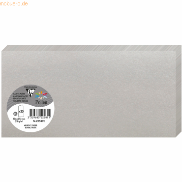 Clairefontaine Doppelkarte Pollen DINlang 210g VE=25 Stück silber Clairefontaine Doppelkarte Pollen DINlang 210g VE=25 Stück silber von Clairefontaine