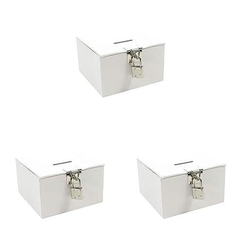 Clairefontaine GB022O Tresorbox (zum Dekorieren, 10,5 x 10,5 x 6 cm, ideal für Ihre Bastelprojekte) 1 Stück, weiß (Packung mit 3) von Clairefontaine