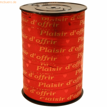 Clairefontaine Geschenkband 'Plaisir d'offrir' 10mmx225m rot von Clairefontaine