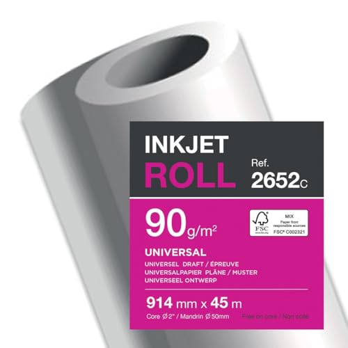 Clairefontaine InkjetPlotterrolle, B914 mm x L45 m 2652C Clairefontaine InkjetPlotterrolle, B914 mm x L45 m 2652C von Clairefontaine
