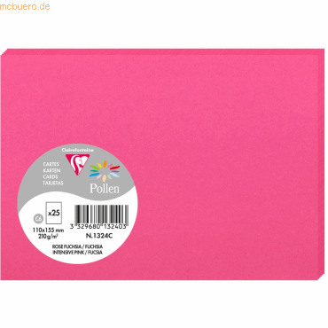 Clairefontaine Karte Pollen C6 210g VE=25 Stück fuchsia von Clairefontaine