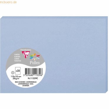 Clairefontaine Karte Pollen C6 210g VE=25 Stück lavendelblau Clairefontaine Karte Pollen C6 210g VE=25 Stück lavendelblau von Clairefontaine