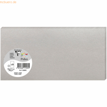 10 x Clairefontaine Karte Pollen DINlang 210g VE=25 Stück silber 10 x Clairefontaine Karte Pollen DINlang 210g VE=25 Stück silber von Clairefontaine