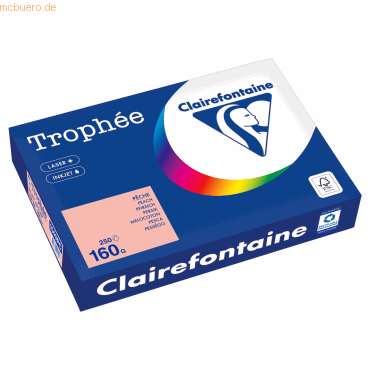 Clairefontaine Kopierpapier 1049PC A4 160g pfirsich 250 Blatt Clairefontaine Kopierpapier 1049PC A4 160g pfirsich 250 Blatt von Clairefontaine
