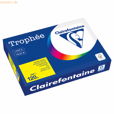 Clairefontaine Kopierpapier 1292PC A4 120g kanariengelb 250 Blatt von Clairefontaine
