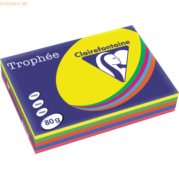 5 x Clairefontaine Kopierpapier 1704SC A4 80g intensiv sortiert 500 Bl 5 x Clairefontaine Kopierpapier 1704SC A4 80g intensiv sortiert 500 Bl von Clairefontaine