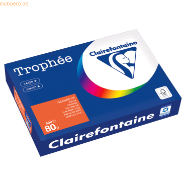 Clairefontaine Kopierpapier 1761PC A4 80g orange 500 Blatt von Clairefontaine